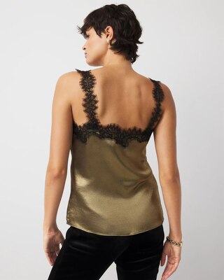 Lace Trim Satin Camisole click to view larger image.