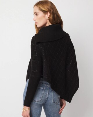 Sequin Argyle Sweater Poncho click to view larger image.