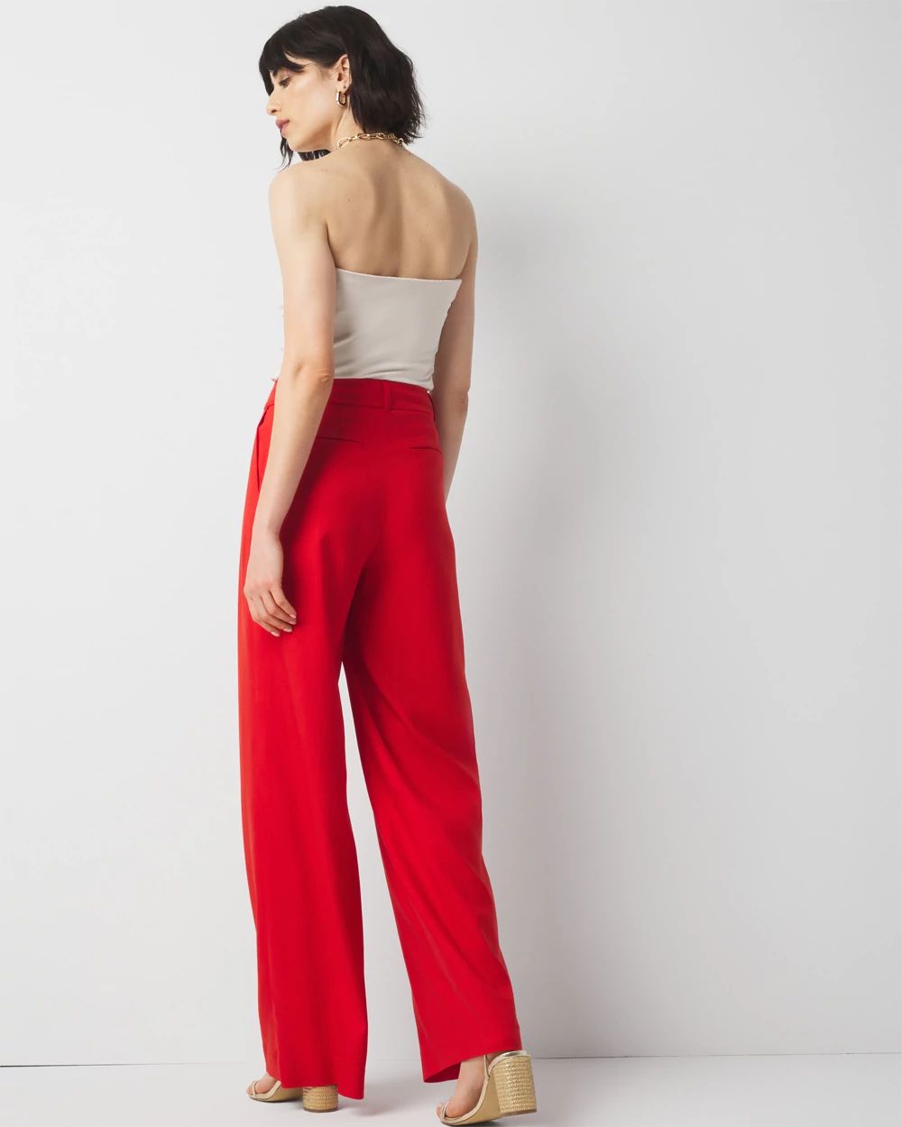 Pleated Wide Leg Pant