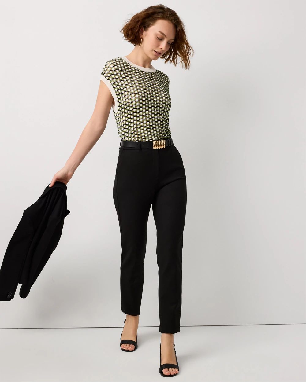 High-Rise Elle Slim Ankle Pant