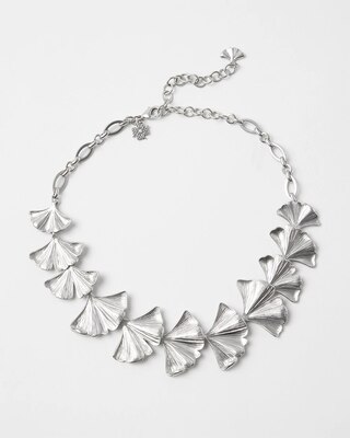 Silvertone Leaf Necklace