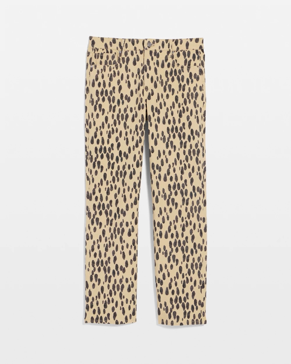 Petite Leopard High Rise Straight Jean