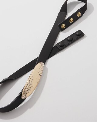 Dusted Pavé Buckle Skinny Belt click to view larger image.