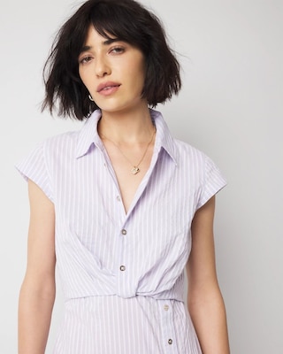 Short Sleeve Button Detail Dress click to view larger image.