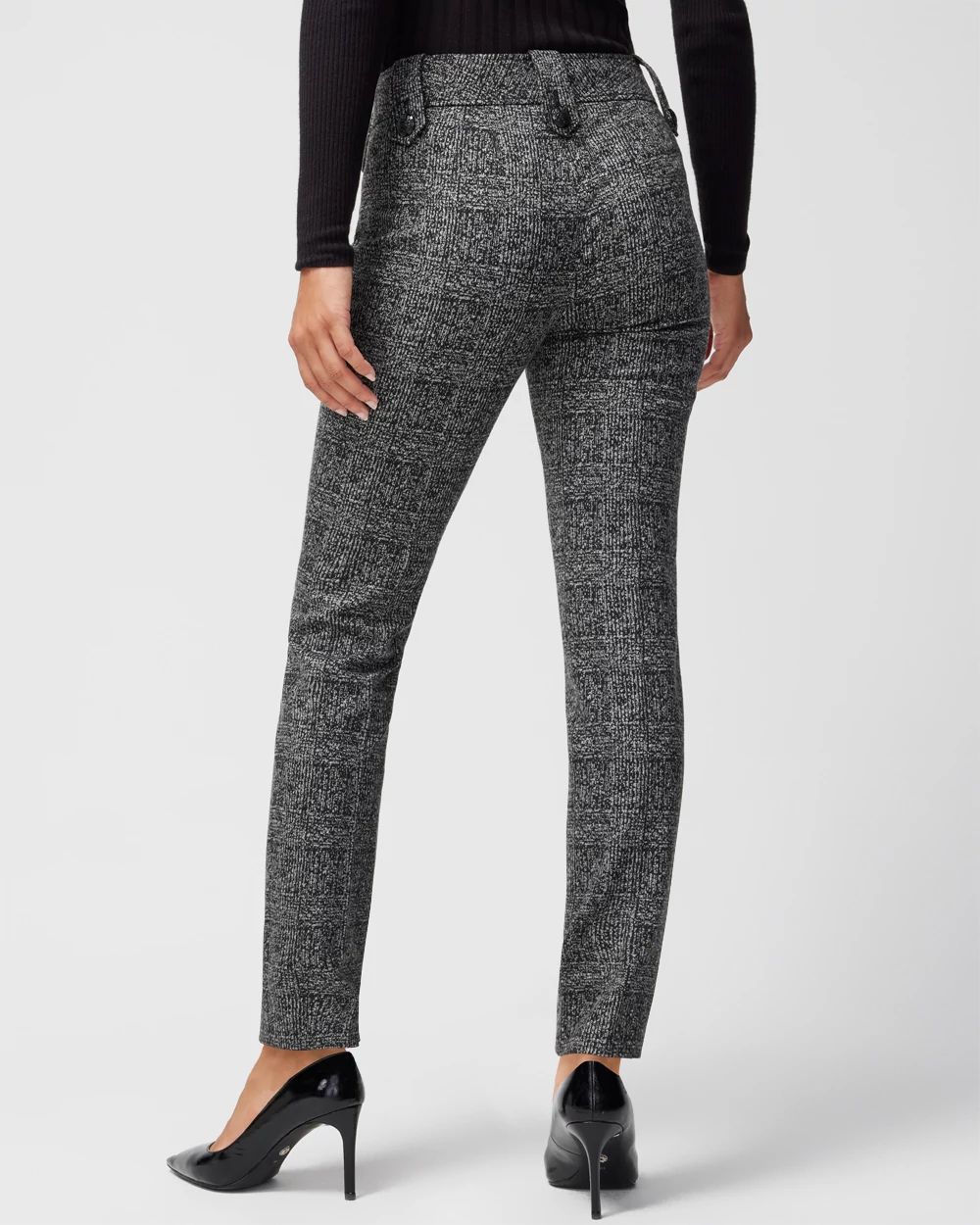 WHBM® Jolie Glenn Plaid Button Straight Pant click to view larger image.