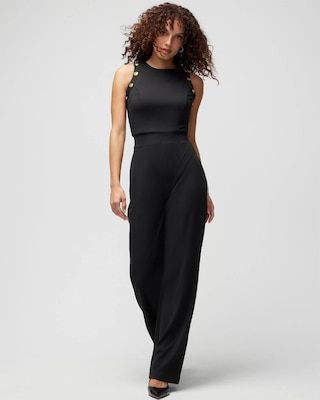 Petite Sleeveless Crest Jumpsuit