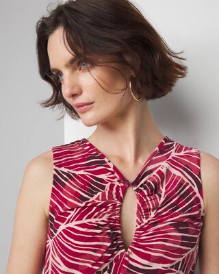 Matte Jersey Ruched Keyhole Tank click to view larger image.