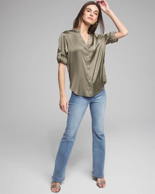 Outlet WHBM Long Sleeve Utility Shirt