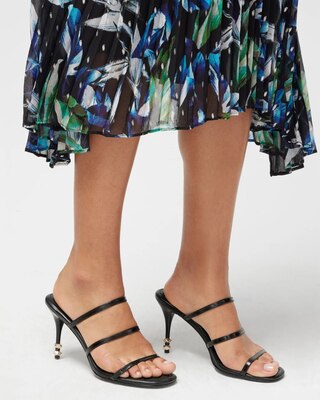 Studded 3-Strap High Heel Sandal