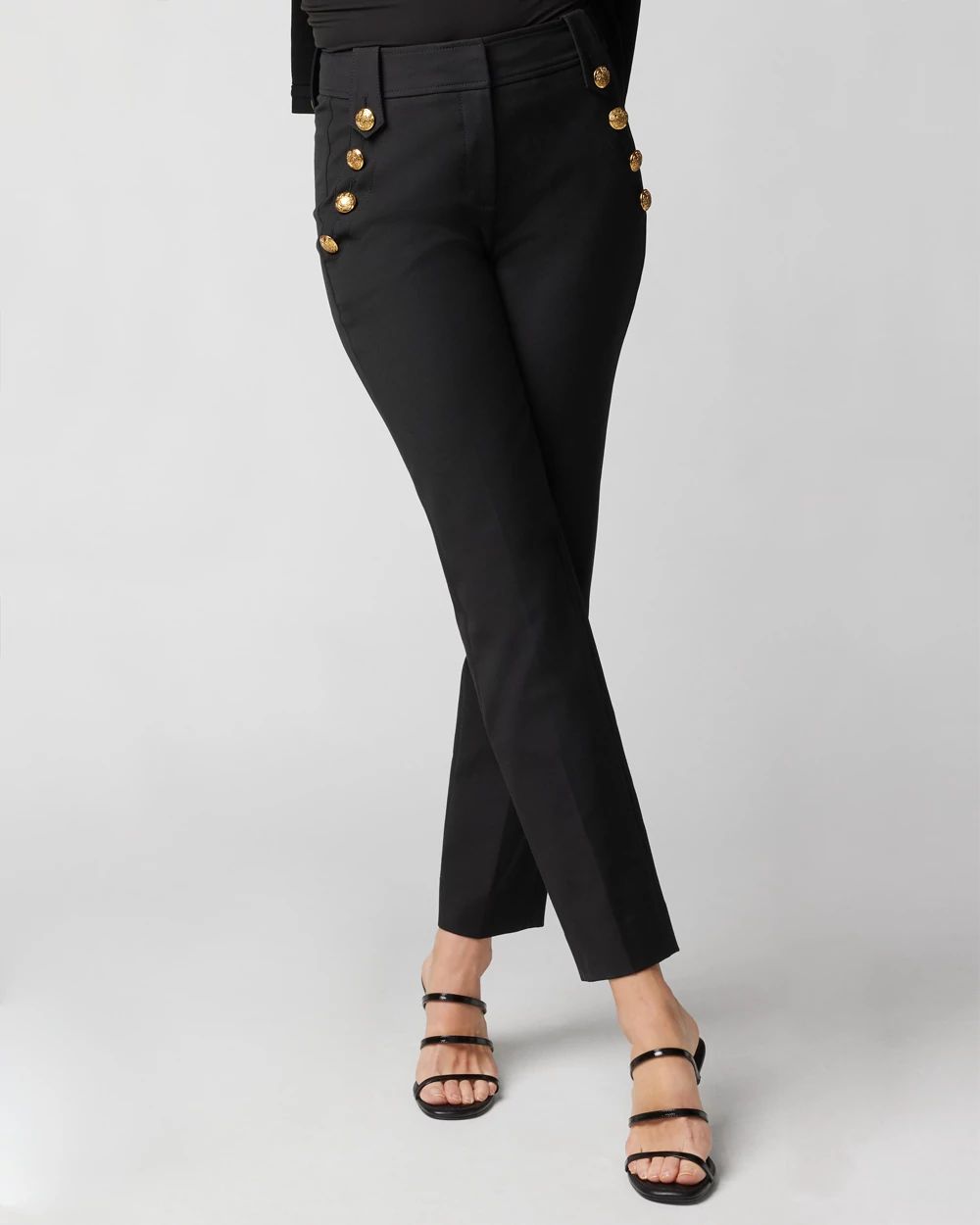 WHBM® Jolie Button Straight Lightweight Comfort Stretch Pant click to view larger image.
