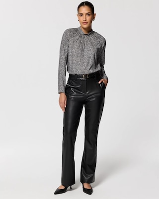 Petite Faux Leather High-Rise Blake Bootcut Pant