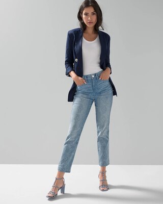 High Rise Everyday Soft Denim™ Laser Print Straight Jeans