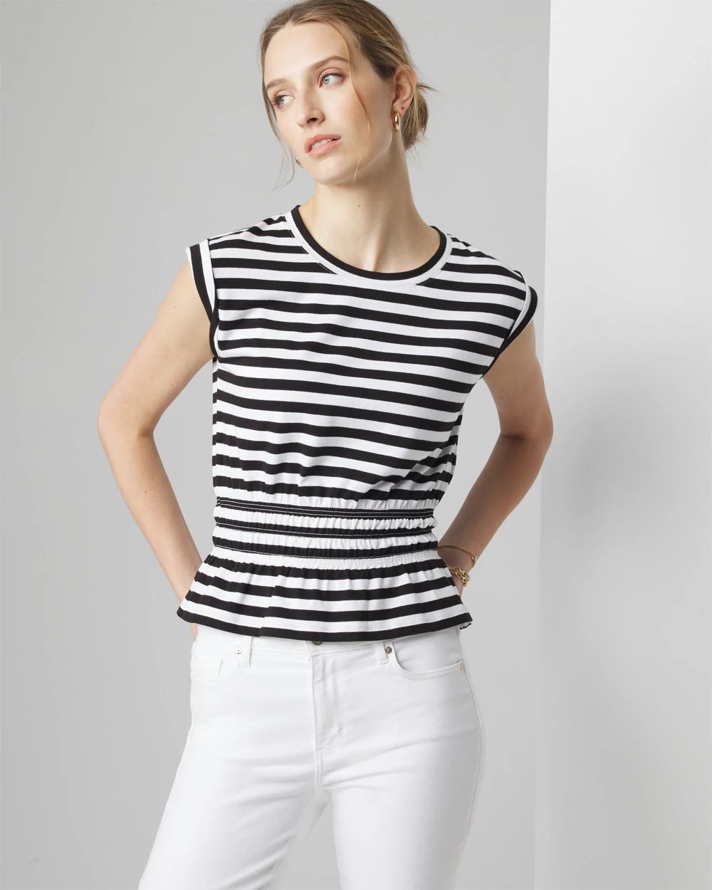 Smocked Peplum Tee