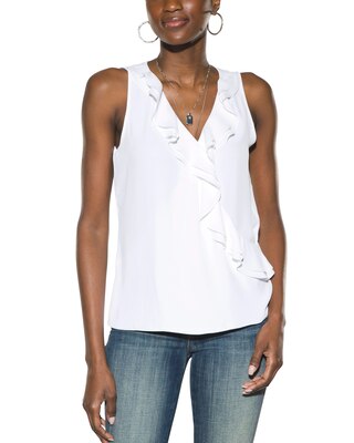 Outlet WHBM Surplice Ruffle Shell