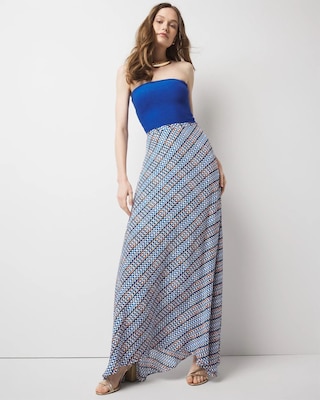Geo Print A-Line Maxi Skirt
