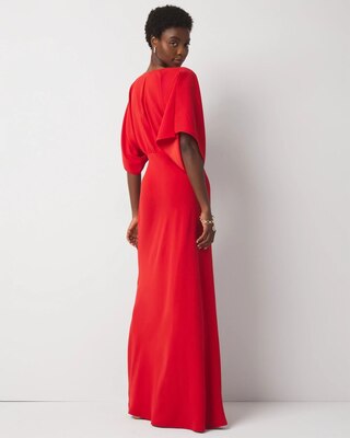 Petite Kimono Sleeve Satin Gown click to view larger image.