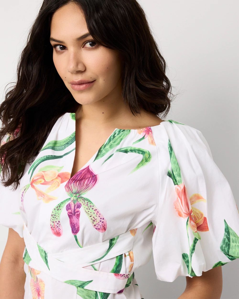 Puff Sleeve Poplin Blouse click to view larger image.