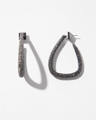 Hematite Crystal Hoop Earrings
