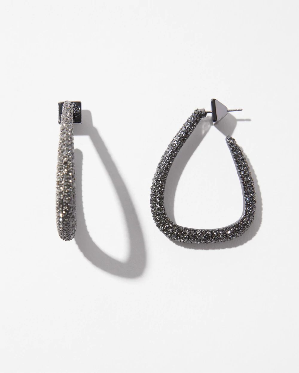 Hematite Crystal Hoop Earrings