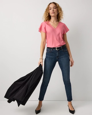 Flutter Sleeve Crepe Shell click to view larger image.