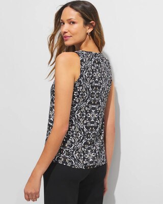Outlet WHBM Pleated Split-Neck Shell