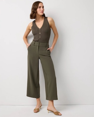 High Rise Wide Leg Cropped Pant