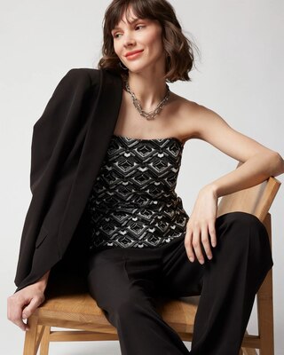 Black & White Graphic Print Bustier