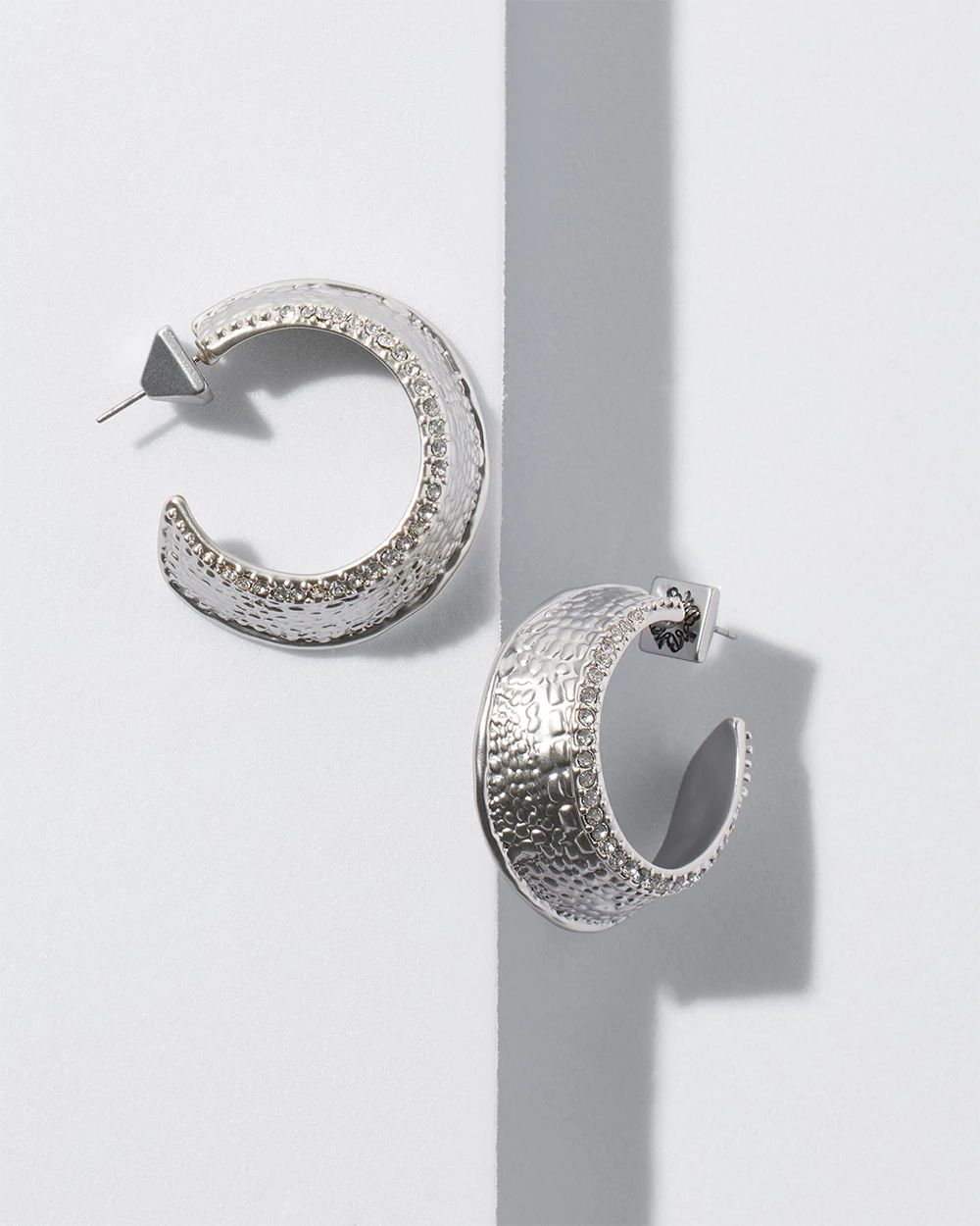 Silver Croc Hoop Earring