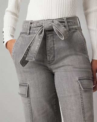 Extra High-Rise Utility Cargo Wide Leg Jeans click to view larger image.