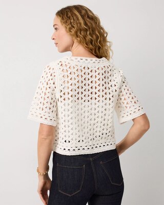 Crochet Cotton Cardigan click to view larger image.