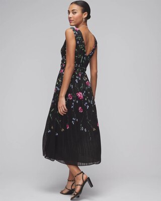 Petite Sleeveless V-Neck Braided Waist Midi Dress