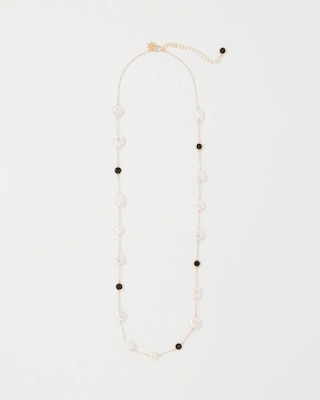 Black + White Single Strand Necklace