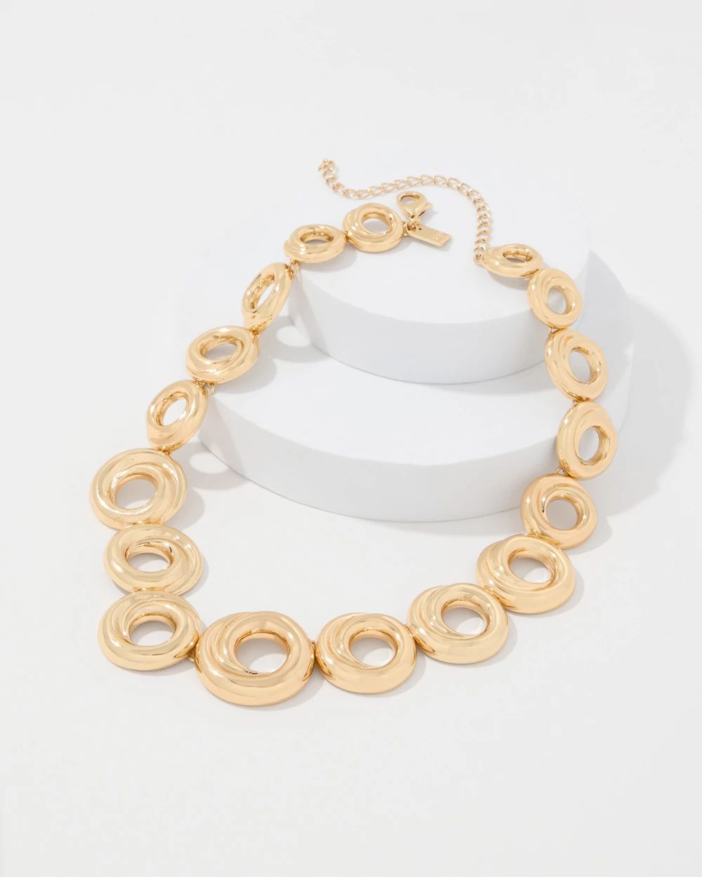 Sculptural Rings Single Strand Necklace