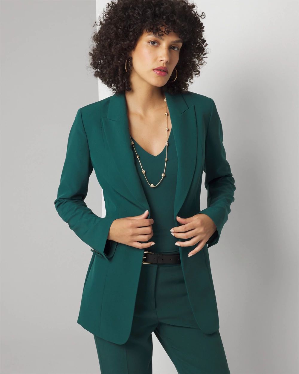 Waist Seam Fluid Blazer click to view larger image.