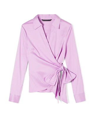 Tie-Waist Poplin Shirt