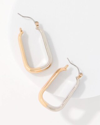 Mixed Metal Hoop Earrings click to view larger image.