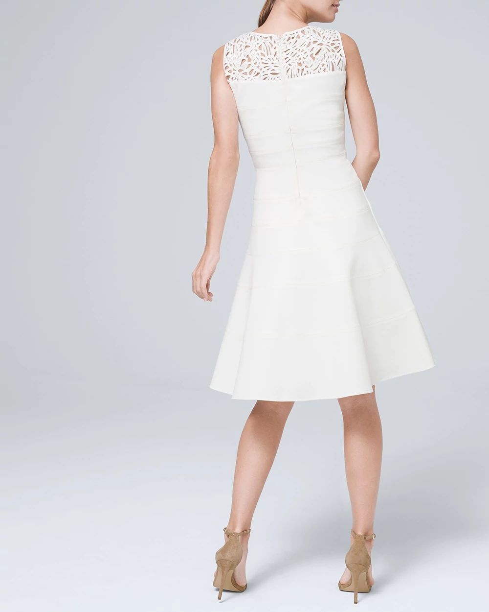 Lace Yoke Fit and Flare Dress