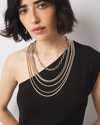 Gold + Silver Mixed Chain Convertible Necklace
