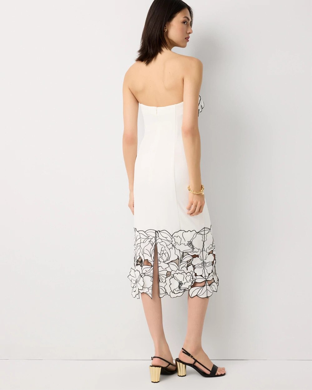 Cutwork Strapless Sheath Dress - image 4