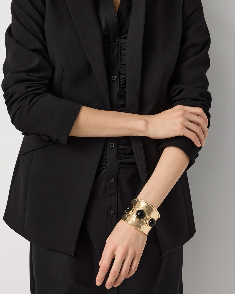Black Cap Cuff Bracelet - image 1