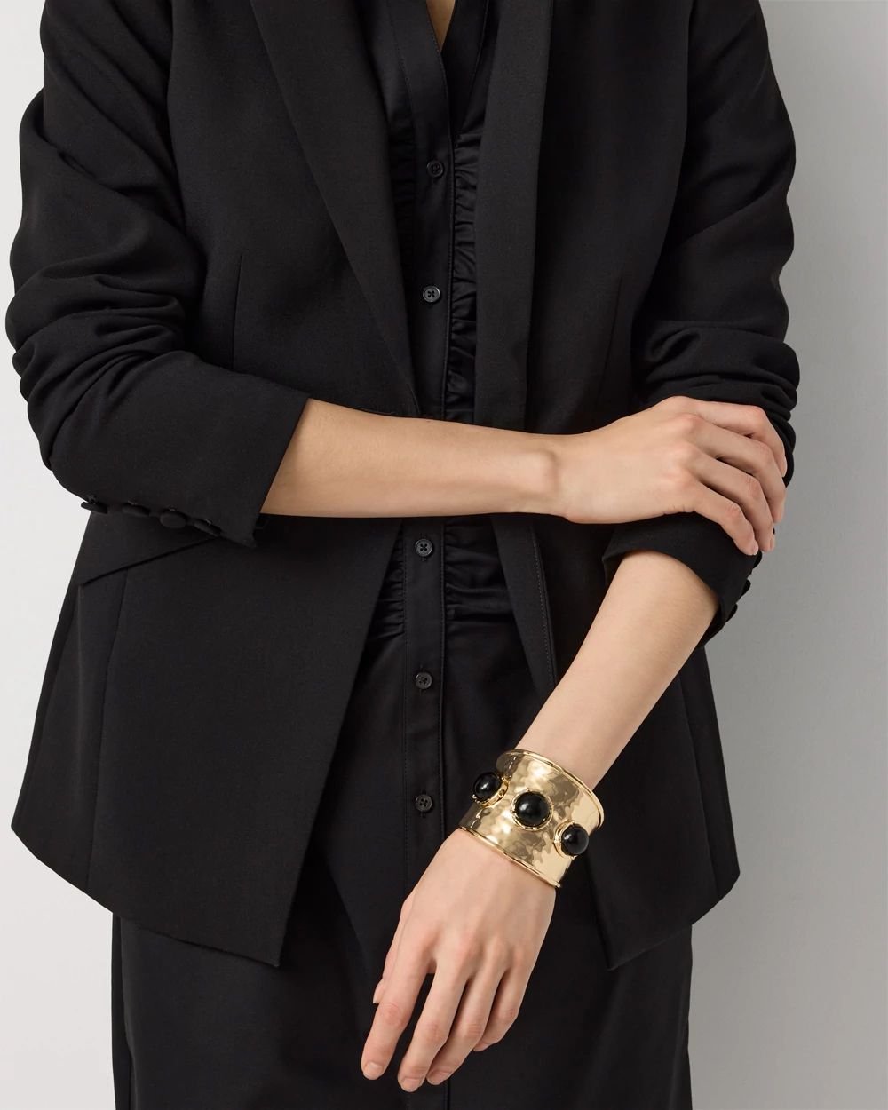 Black Cap Cuff Bracelet