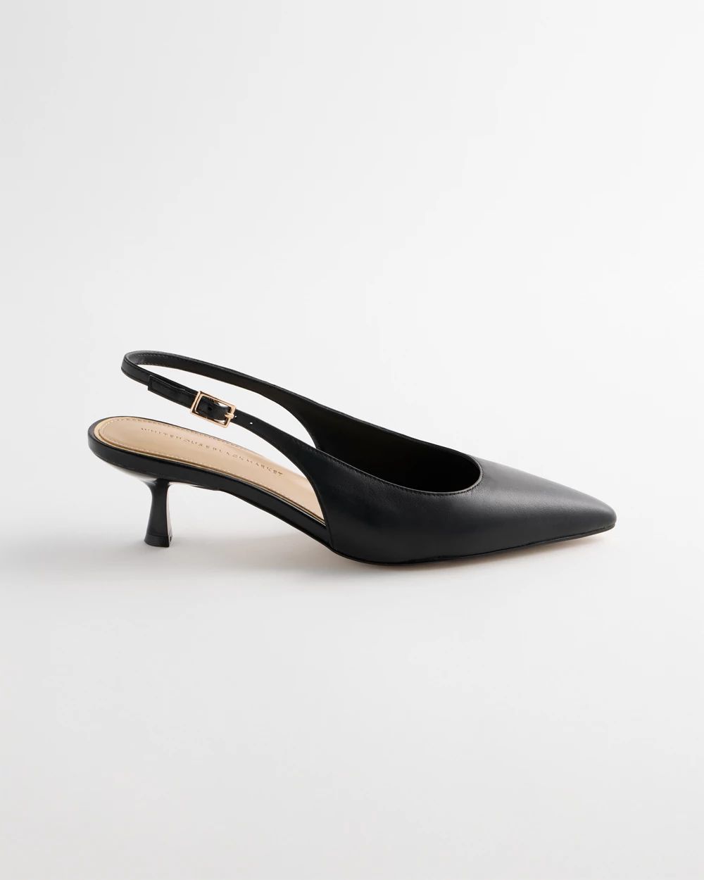 Leather Slingback Kitten Heel