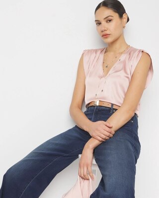 Petite Ruched Shoulder Shell Top click to view larger image.