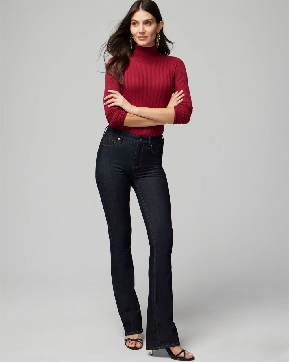 Long Sleeve Cashmere Blend Mockneck