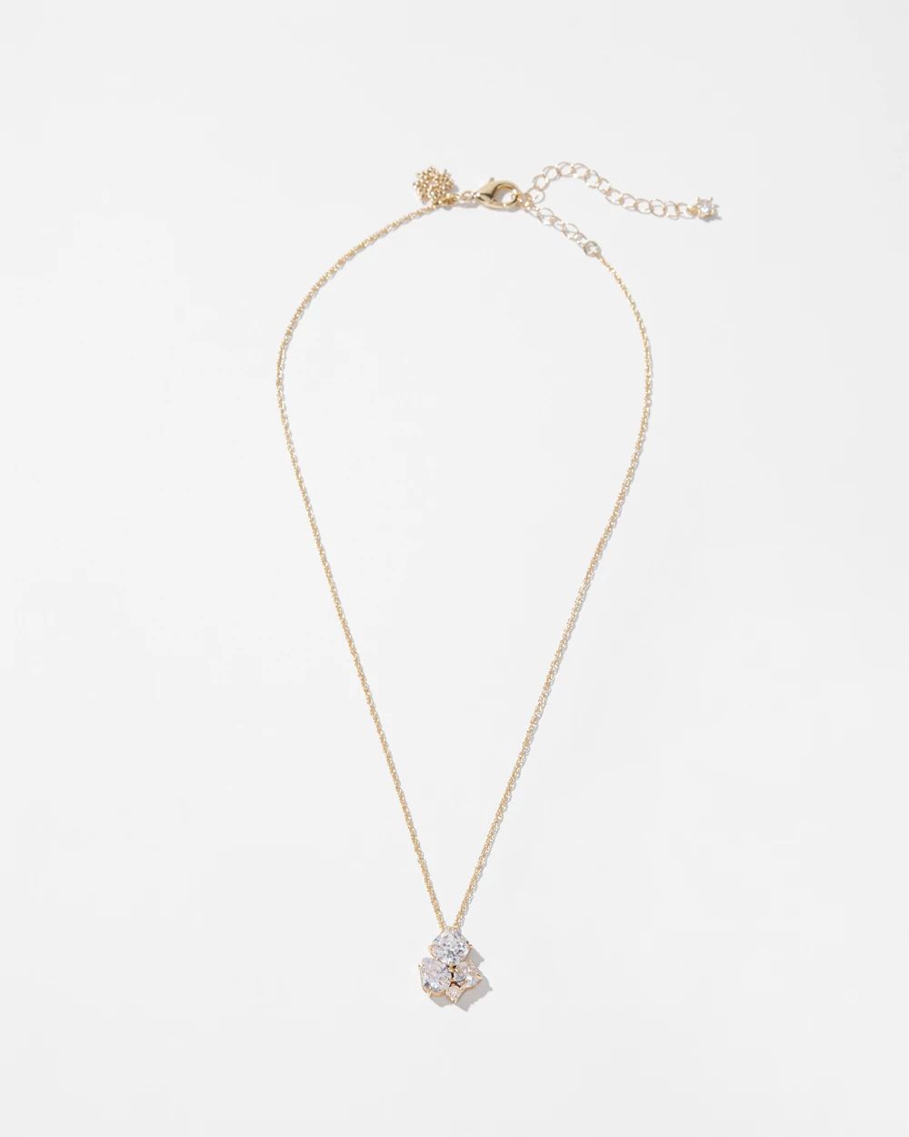Gold + Crystal Cluster Pendant Necklace