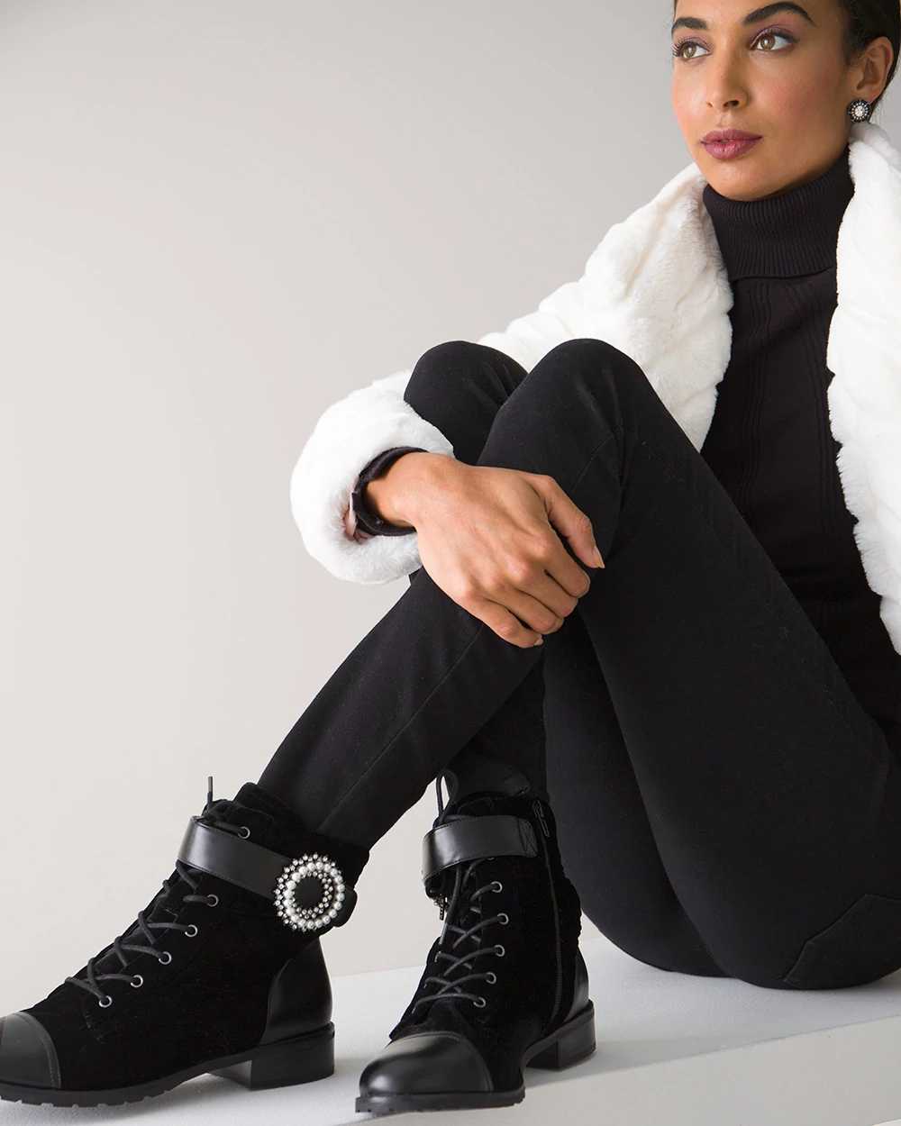 Velvet cheap combat boots