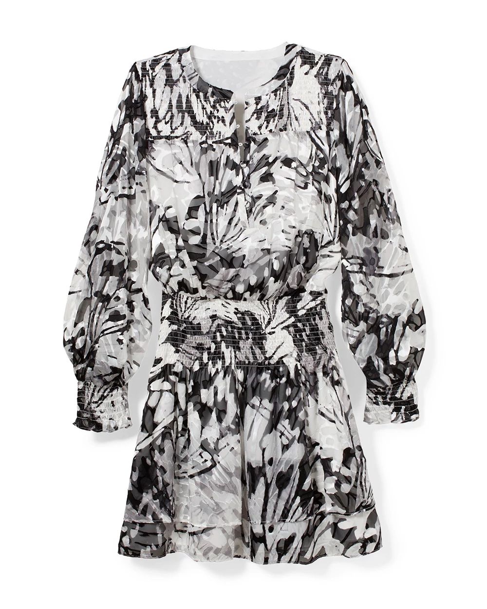 Smocked Blouson Dress