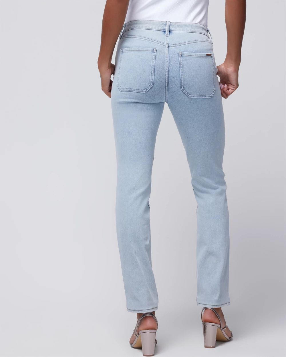High-Rise Sculpt Straight Braided Pocket Jeans click to view larger image.