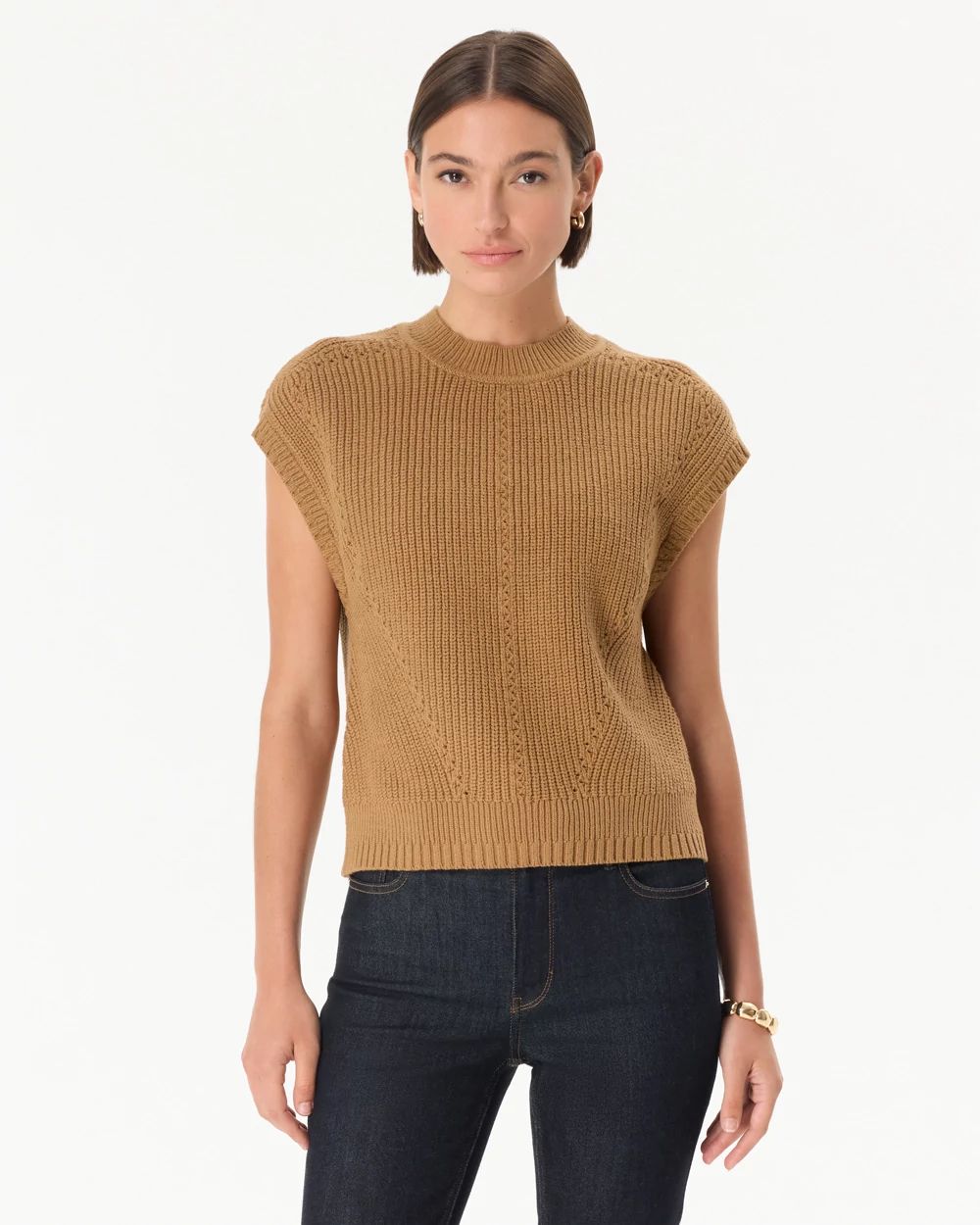 Mock Neck Sweater Vest click to view larger image.