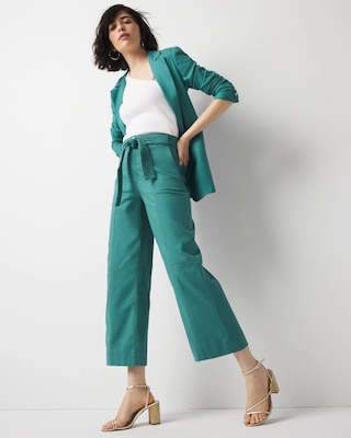 Extra High-Rise Pret Belted Wide Leg Cropped Pant click to view larger image.